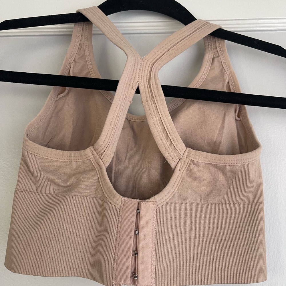 Beige Racerback Sports Bra - Picture 2 of 2